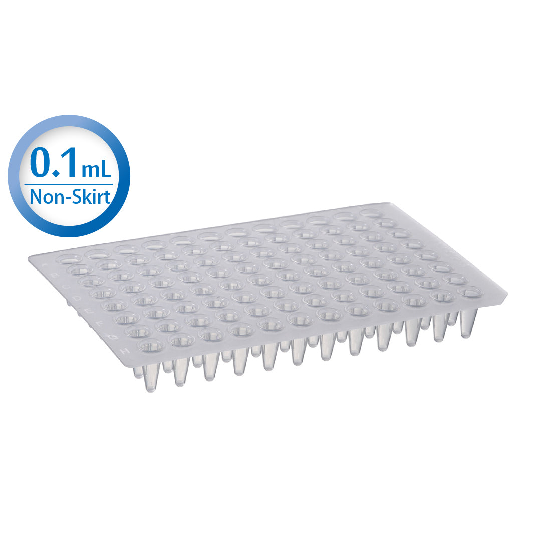 0.1 mL, 96 well PCR Plate, Non Skirted, Natural "137-674C" (10 plates)