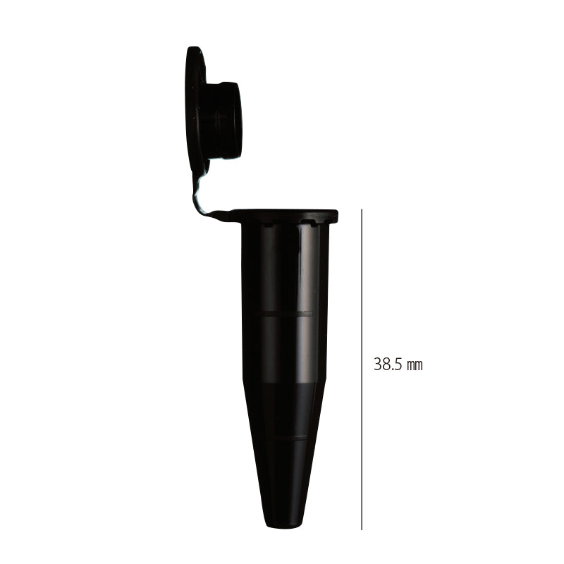 1.5 mL, Microtube, Flat Bottom, Slight-Stiff-Touch Cap, Black for Shading "131-915BL" (1000 tubes)