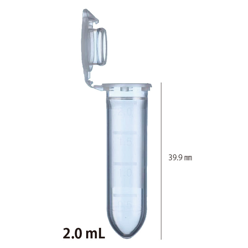 2.0 mL, Microtube with Locking-Cap, Round Bottom, Slight-Stiff-Touch Cap "132-620C" (1000 tubes)