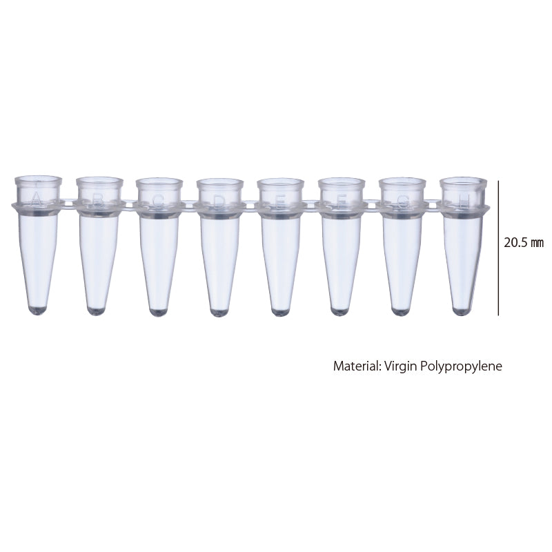0.2 mL, 8-strip PCR Tube, Natural, tube only "137-333C" (120 strips)