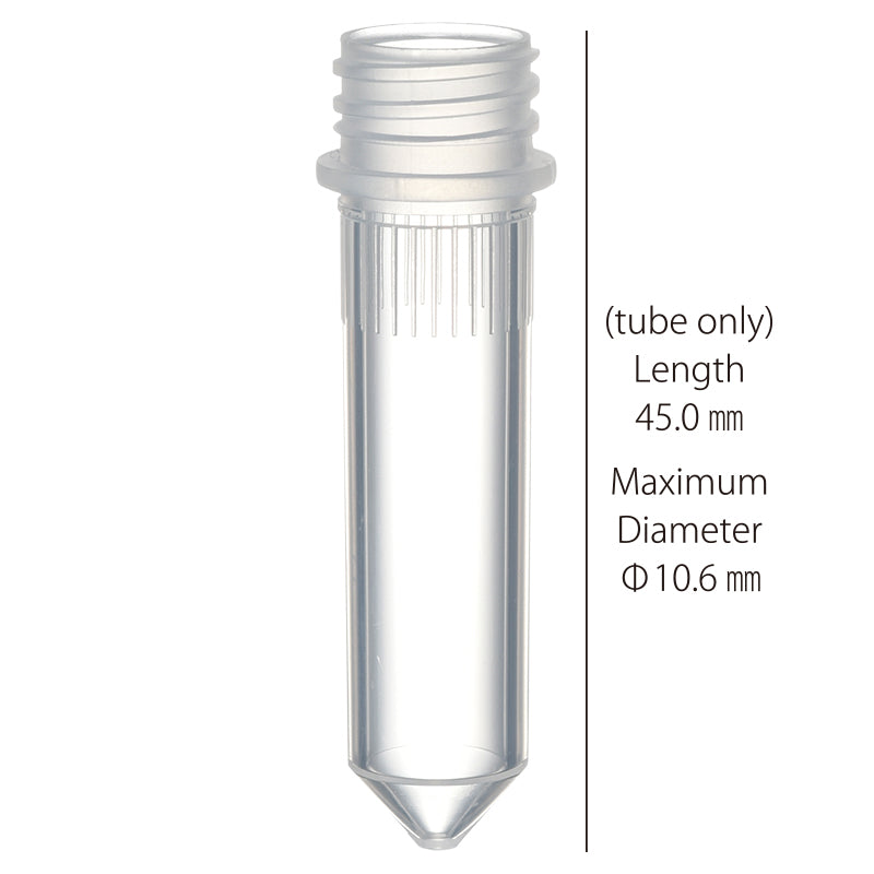 2.0 mL, Screwcap Tube, Conical Bottom, Tube Only "139-120-112C" (500 tubes)