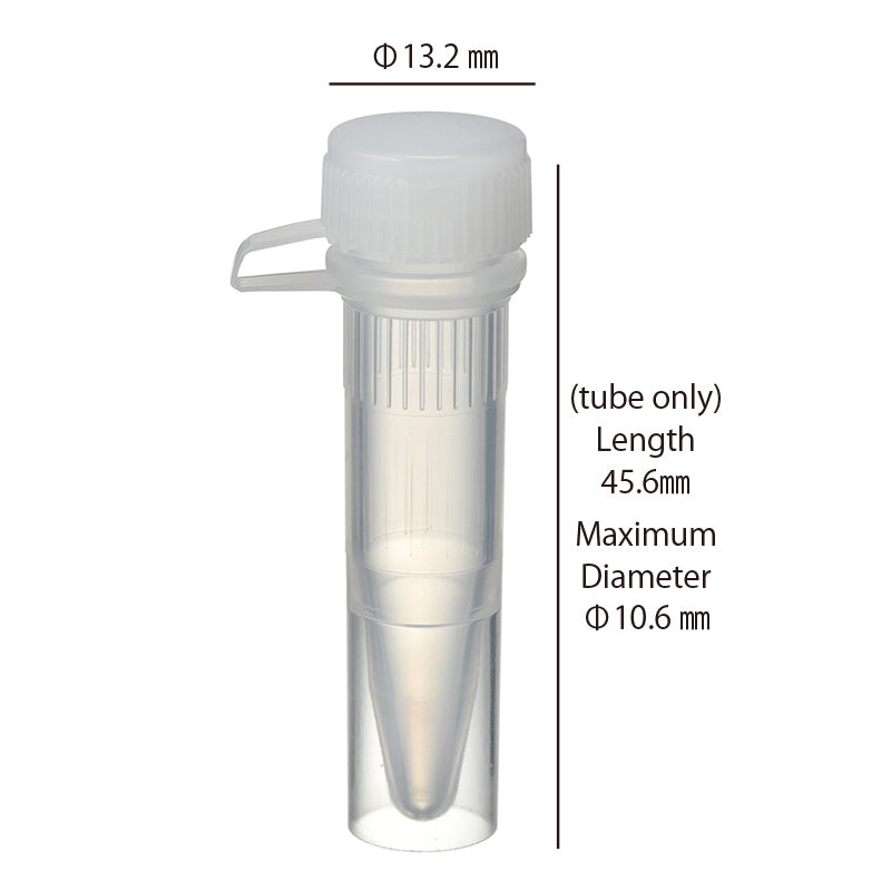 1.5 mL, O-ring less Screwcap Tube, Self-standing, attached Loop Cap, Sterilized "1394-150-SS-LP-CS" (20 tubes x 25 bags)
