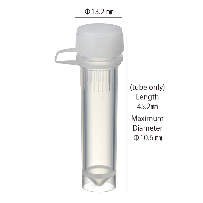 2.0 mL, O-ring less Screwcap Tube, Self-standing, attached Loop Cap, Sterilized "1394-200-SS-LP-CS" (20 tubes x 25 bags)