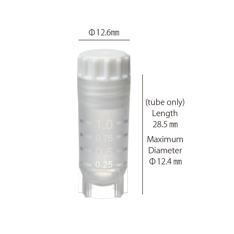 1.0mL Cryotube with Internal Thread Screwcap, Self-standing, Sterilized "1396-101S" (20 pieces)