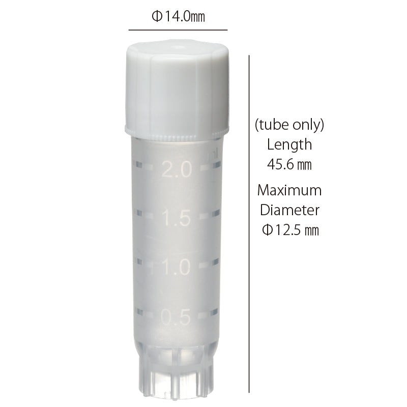 2.0mL Cryotube with External Thread Screwcap, Self-standing, Sterilized "1396-200S" (20 pieces)