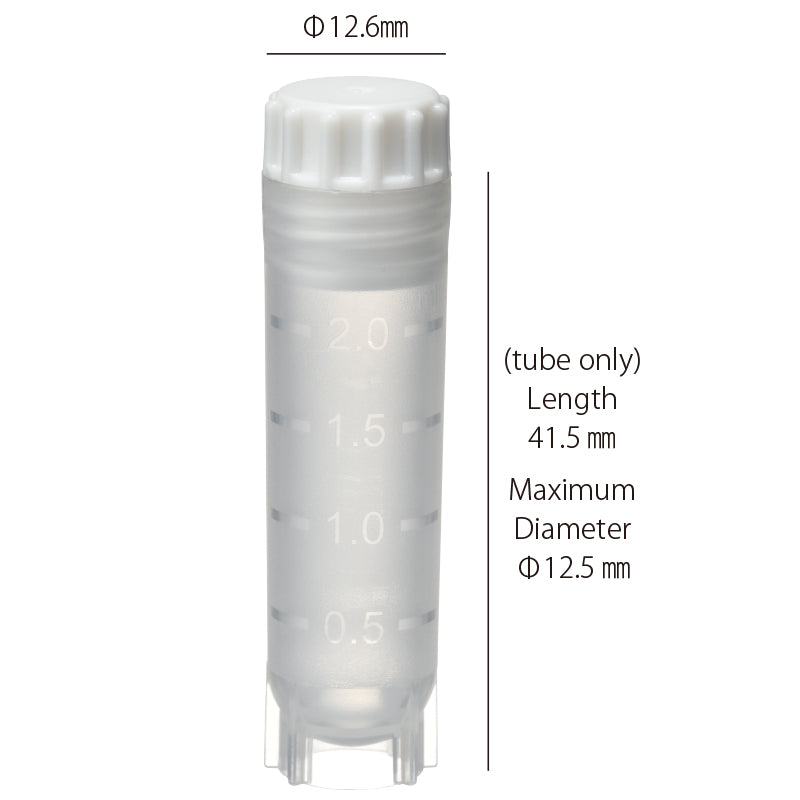 2.0mL Cryotube with Internal Thread Screwcap, Self-standing, Sterilized "1396-201S" (20 pieces)