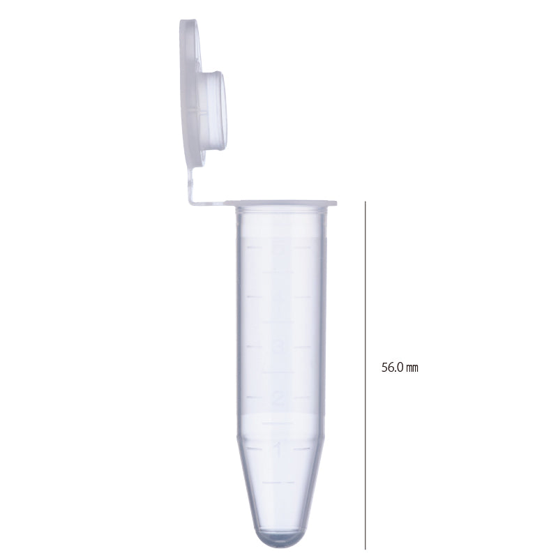 5.0 mL, Megatube, Round Bottom, slight-stiff-Touch Cap, Natural "233-150C" (250 tubes)