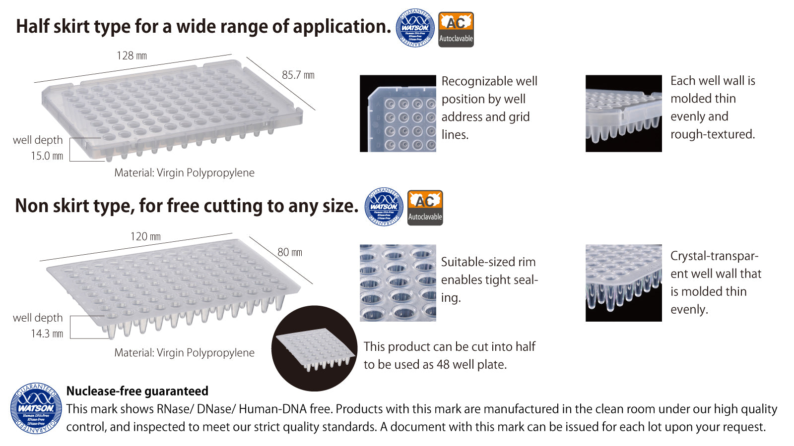 information for 0.1 mL 96-well PCR Plates – Watson BIO LAB SHOP