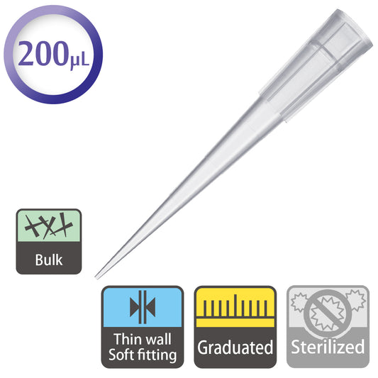 200 µL, Standard Tip, Graduated "110-705C" (1000 tips)