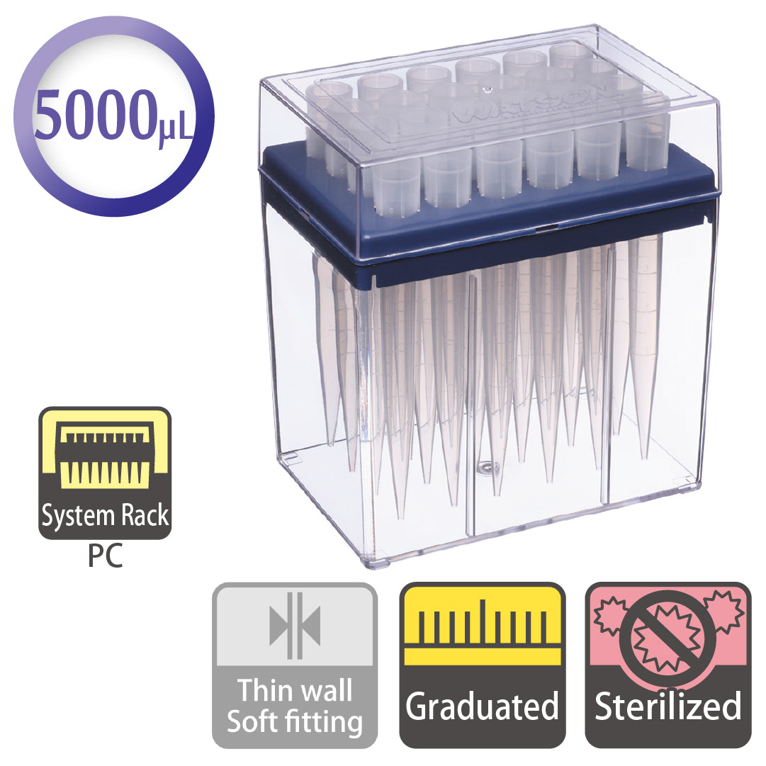 5 mL, Standard Tip, Graduated, System Rack (PC), Sterilized "120-401CS" (24 tips x 1 rack)