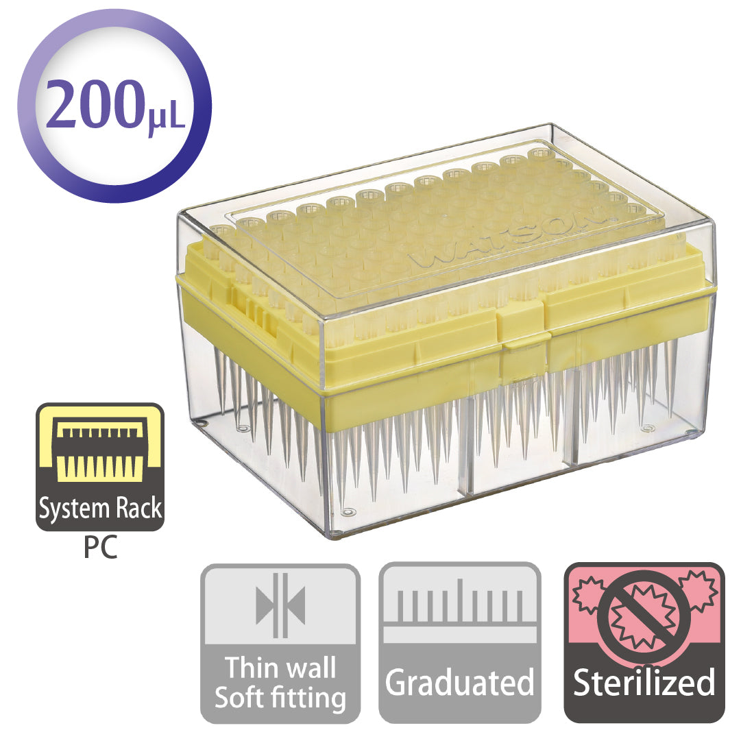 200 µL, Standard Tip, System Rack (PC), Sterilized "120-503CS" (96 tips x 10 racks)