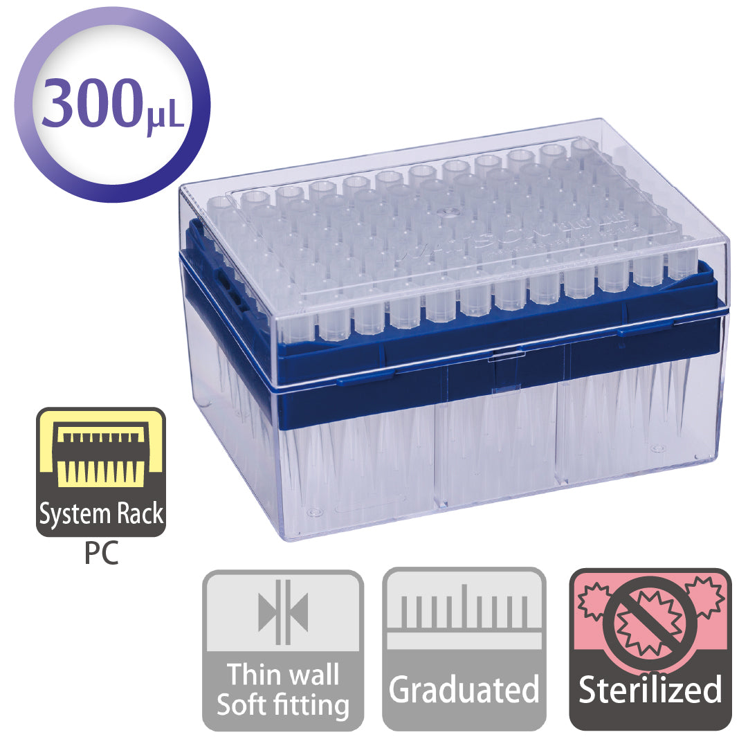 300 µL, Standard Tip, System Rack (PC), Sterilized "120-505CS" (96 tips x 10 racks)