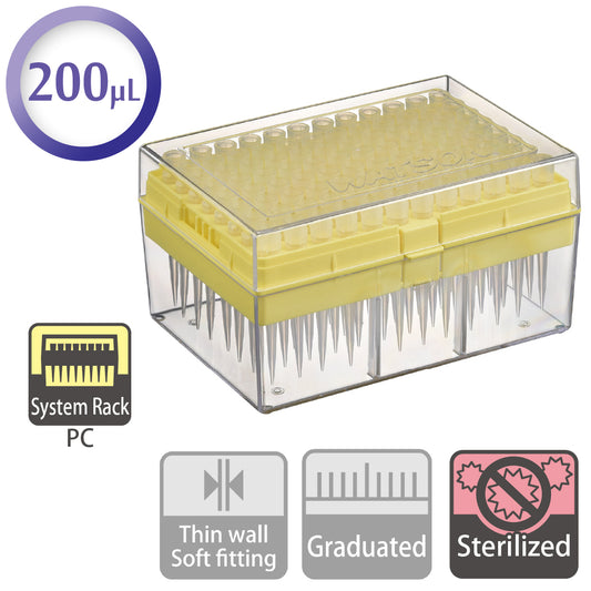 200 µL, Standard Tip, System Rack (PC), Sterilized "120-703CS" (96 tips x 10 racks)