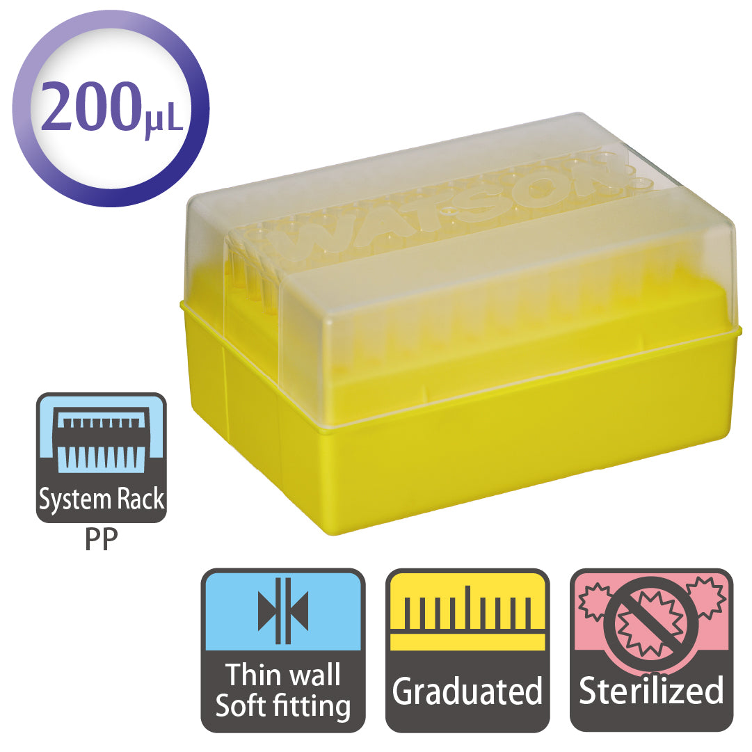 200 µL, Standard Tip, Graduated, System Rack (PP), Sterilized "1201-705CS" (96 tips x 10 racks)