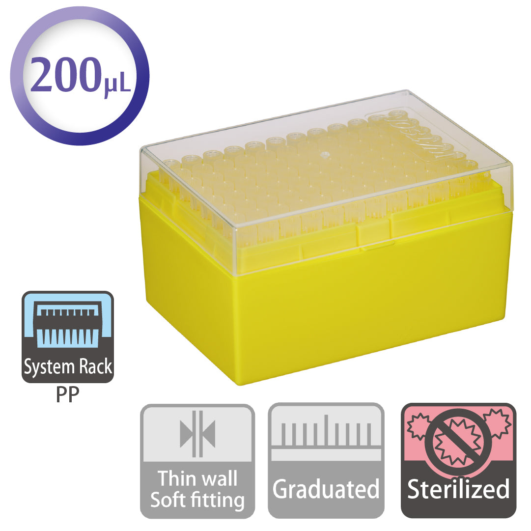 200 µL, Standard Tip, System Rack (PP), Sterilized "120P-503CS" (96 tips x 10 racks)