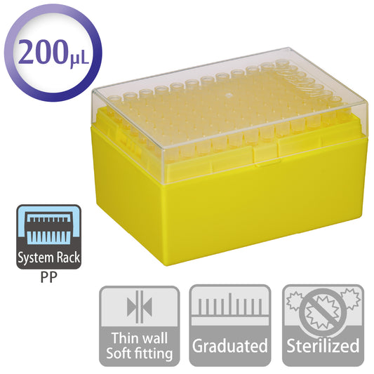 200 µL, Standard Tip, System Rack (PP) "120P-703C" (96 tips x 10 racks)