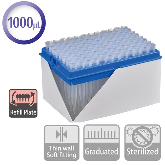 1000 µL, Standard Tip, Refill Plate "122-502C" (96 tips x 10 plates)