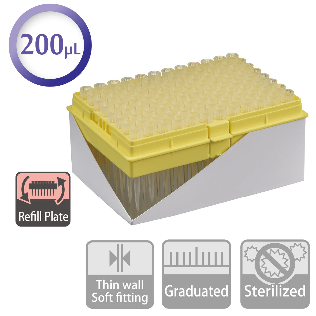 200 µL, Standard Tip, Refill Plate "122-503C" (96 tips x 10 plates)