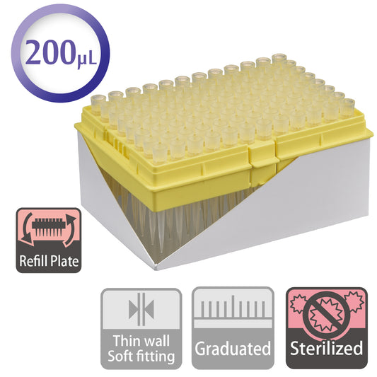 200 µL, Standard Tip, Refill Plate, Sterilized "122-703CS" (96 tips x 10 plates)
