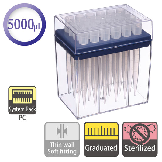 5 mL, Filter Tip, Graduated, System Rack (PC), Sterilized "124-5000SM" (24 tips x 10 racks)