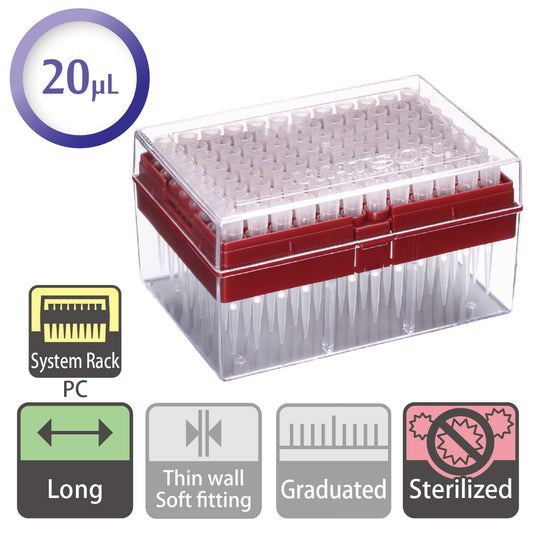 20 µL, Hyper Filter Tip, System Rack (PC), Sterilized "125-20S" (96 tips x 10 racks)