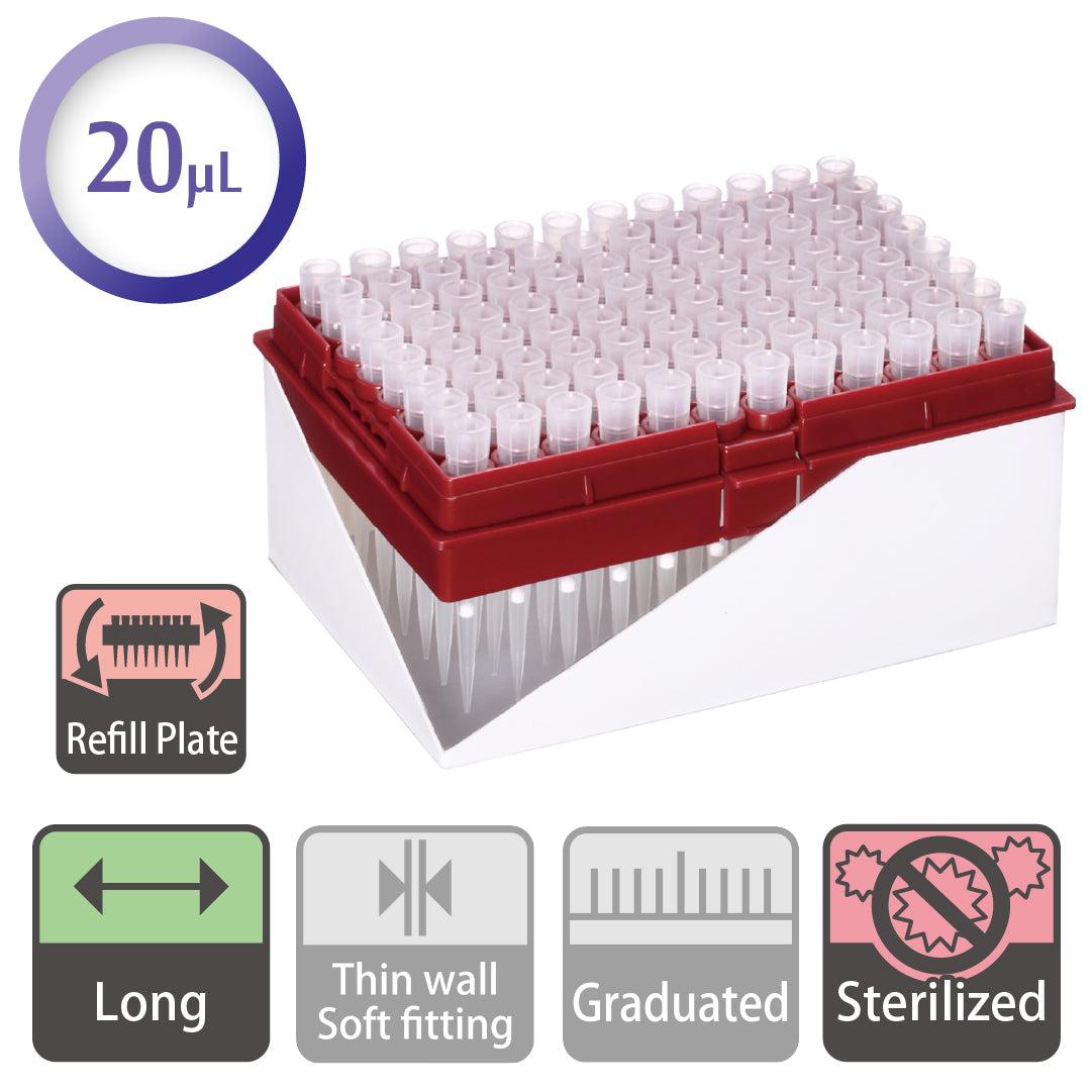 20 µL, Hyper Filter Tip, Refill Plate, Sterilized "127-20S" (96 tips x 10 plates)