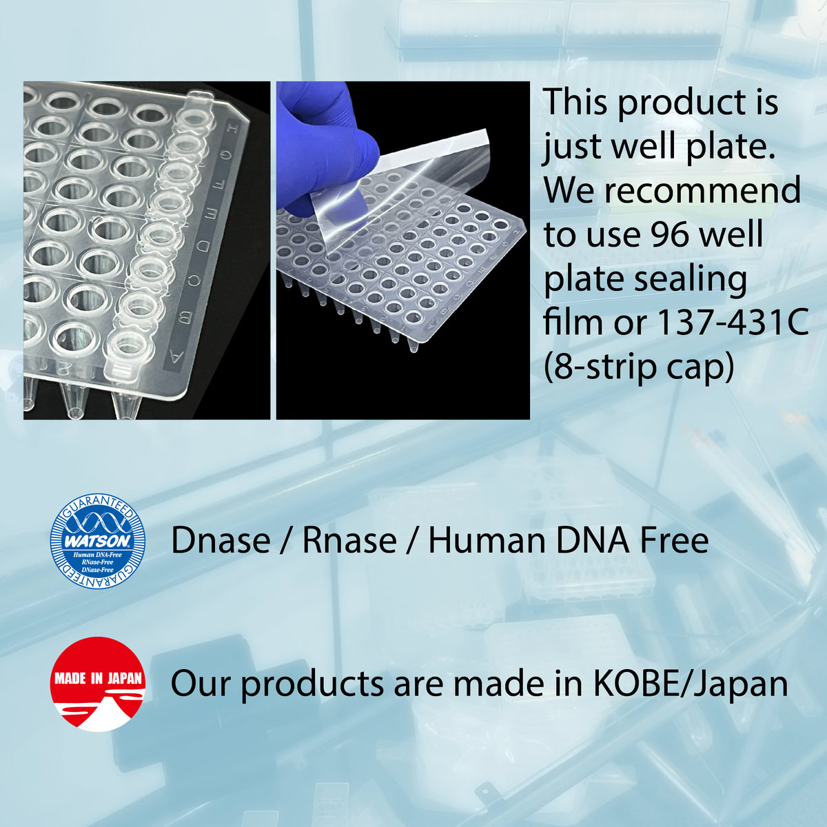 0.2 mL, 96 well PCR Plate, Non Skirted, Natural "137-174C" (5 plates x 10 packs)