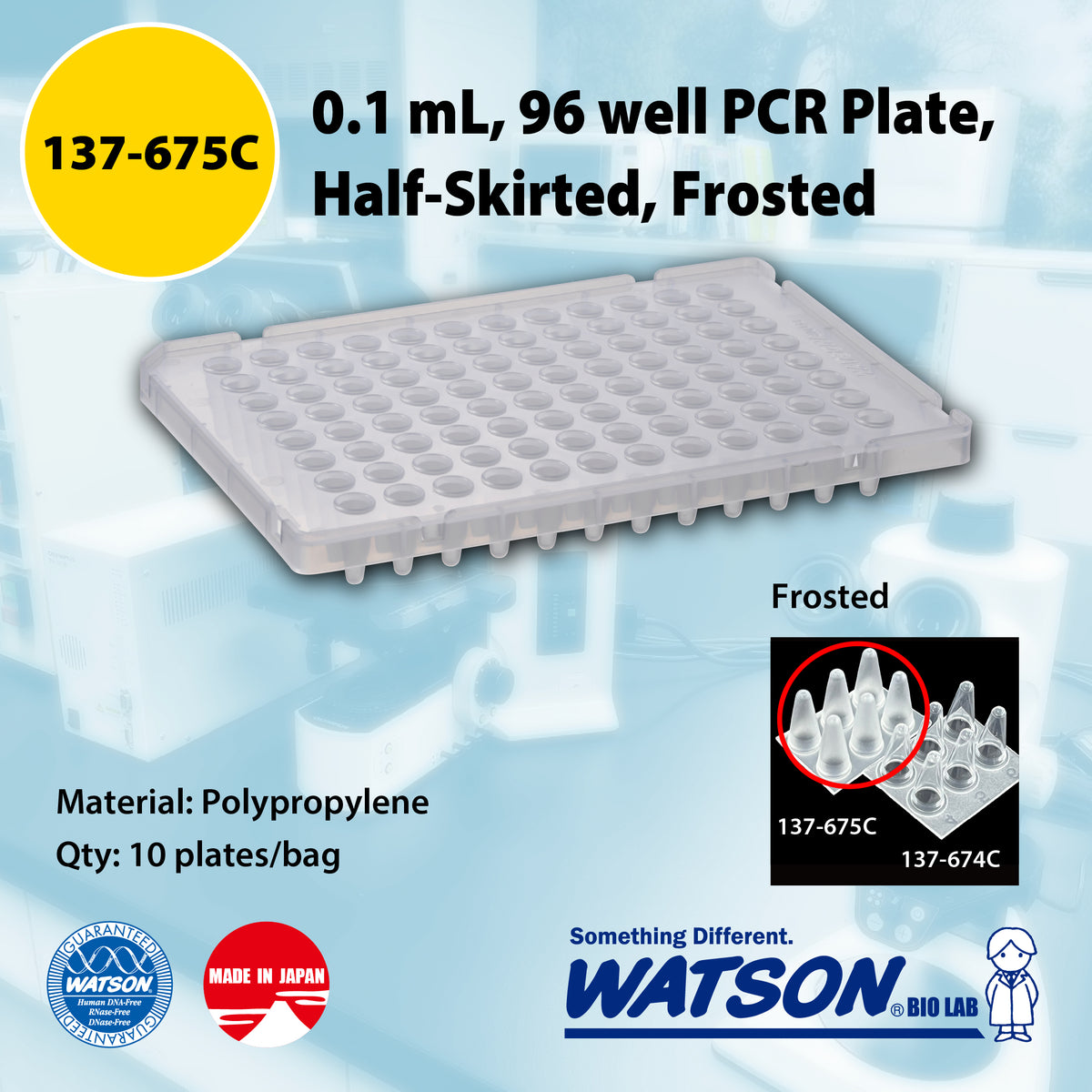 0.1 mL 96-well PCR Plate Half Skirted Natural "137-675C" (10 plates)