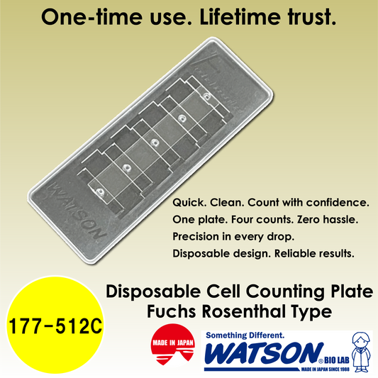 Disposable Hemacytometer "Cell counting plate", Fuchs Rosenthal Type "177-512C" (10 plates)