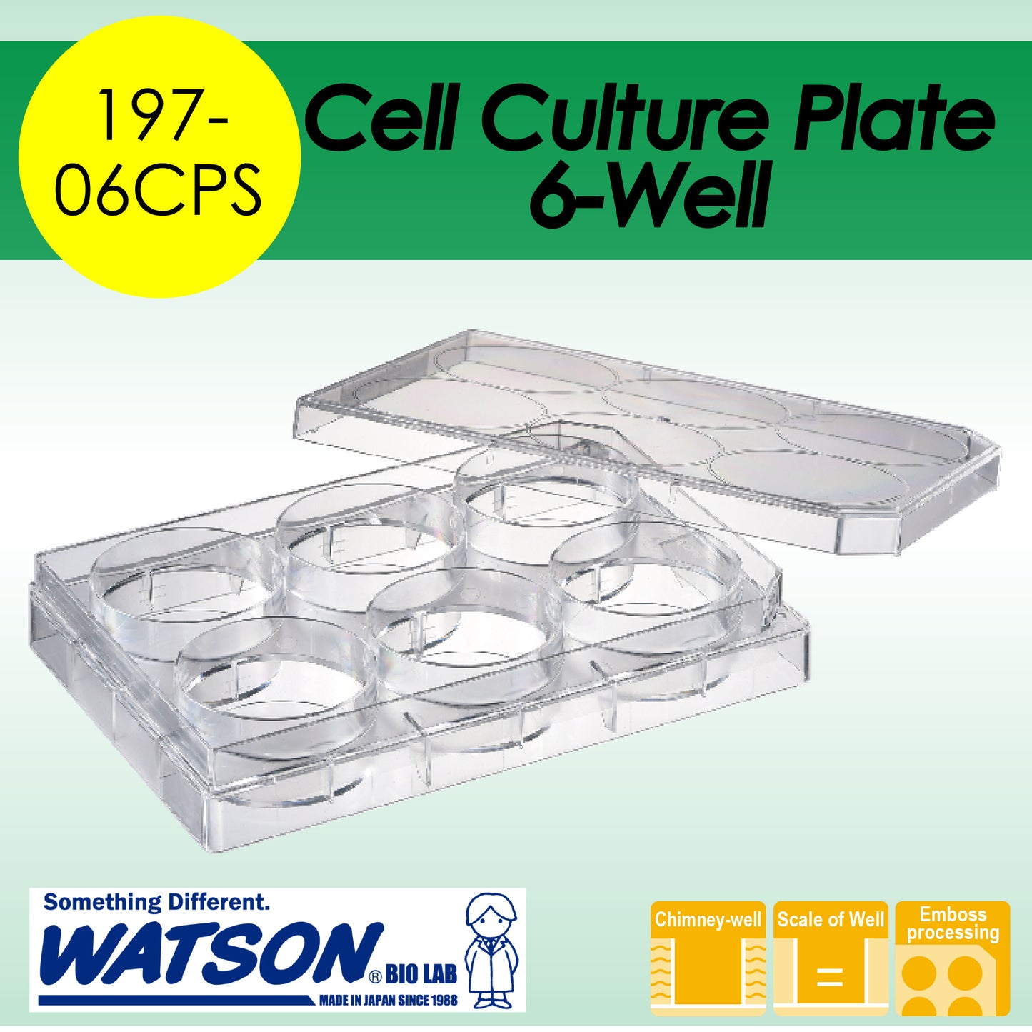 Cell Culture Plate 6-well, Adherent Cell, Sterilzed "197-06CPS" (50 pieces)