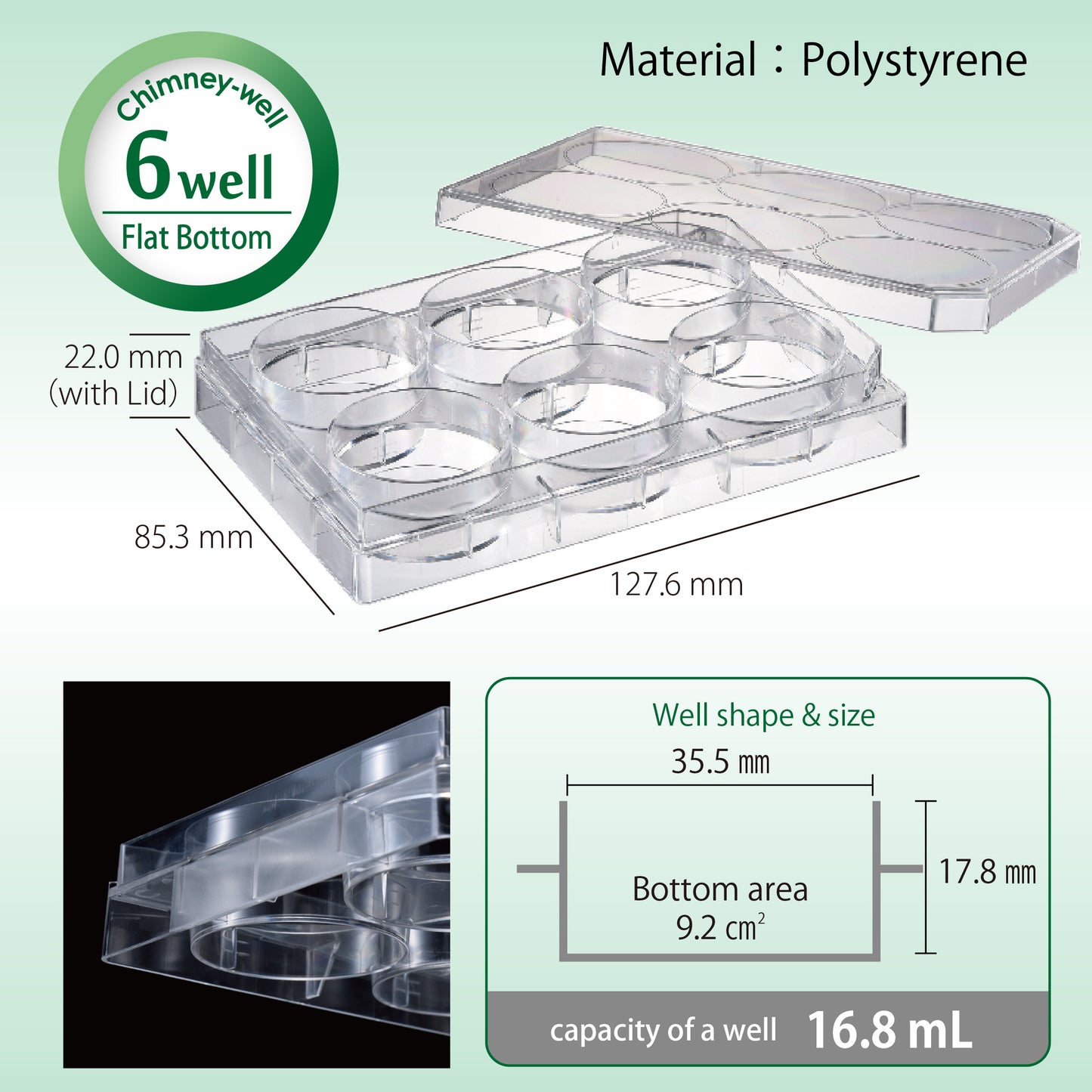 Cell Culture Plate 6-well, Adherent Cell, Sterilzed "197-06CPS" (50 pieces)