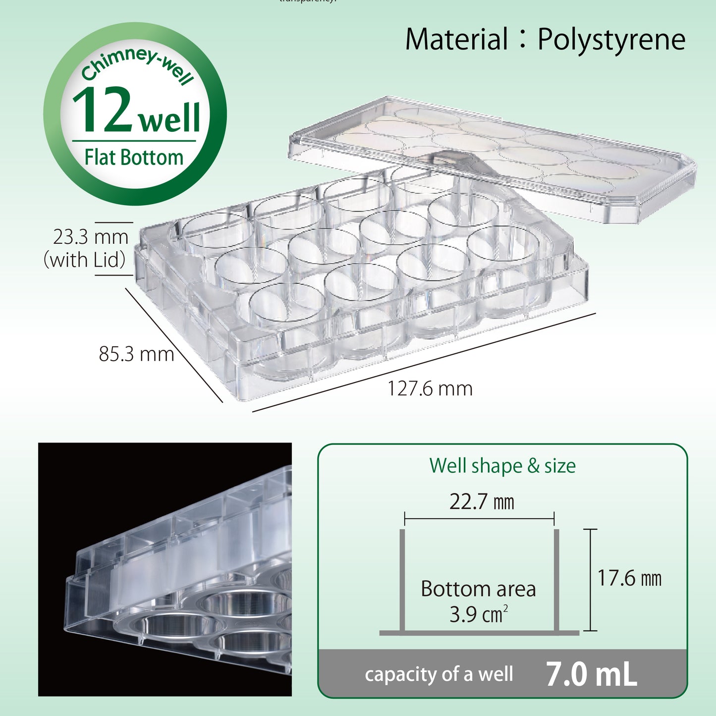 Cell Culture Plate 12-well, Adherent Cell, Sterilzed "197-12CPS" (50 pieces)