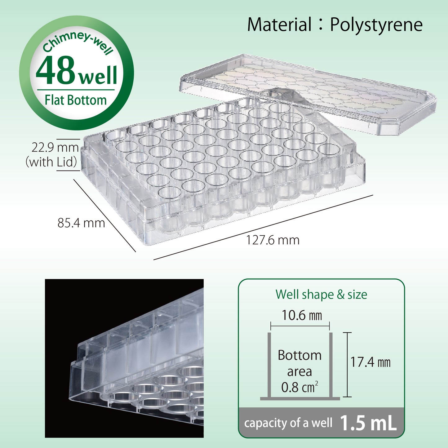 Cell Culture Plate 48-well, Adherent Cell, Sterilzed "197-48CPS" (50 pieces)