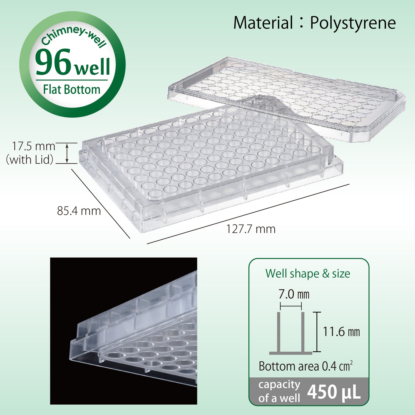 Cell Culture Plate 96-well Flat Bottom, Individual Well, Adherent Cell,Sterilized "197-96CIPS"  (50 pieces)