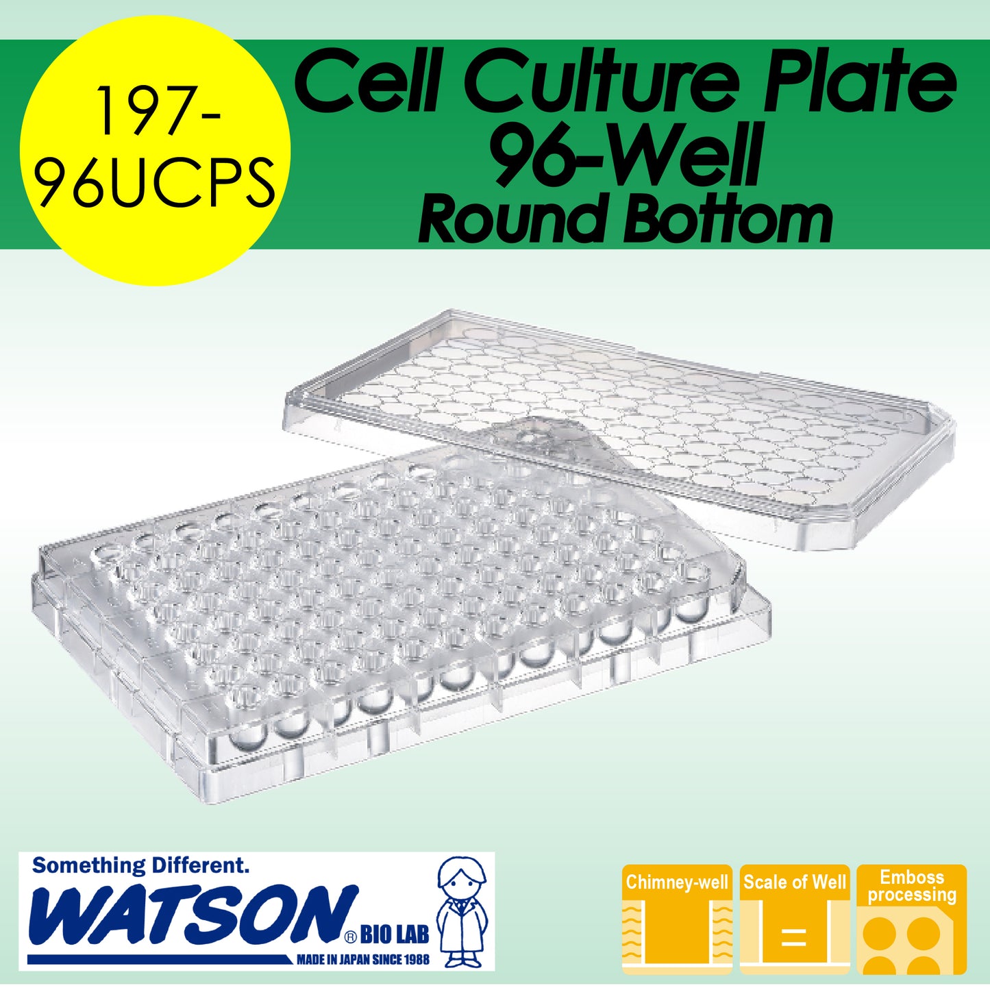 Cell Culture Plate 96-well Round Bottom, Adherent Cell, Sterilized "197-96UCPS" (50 pieces)