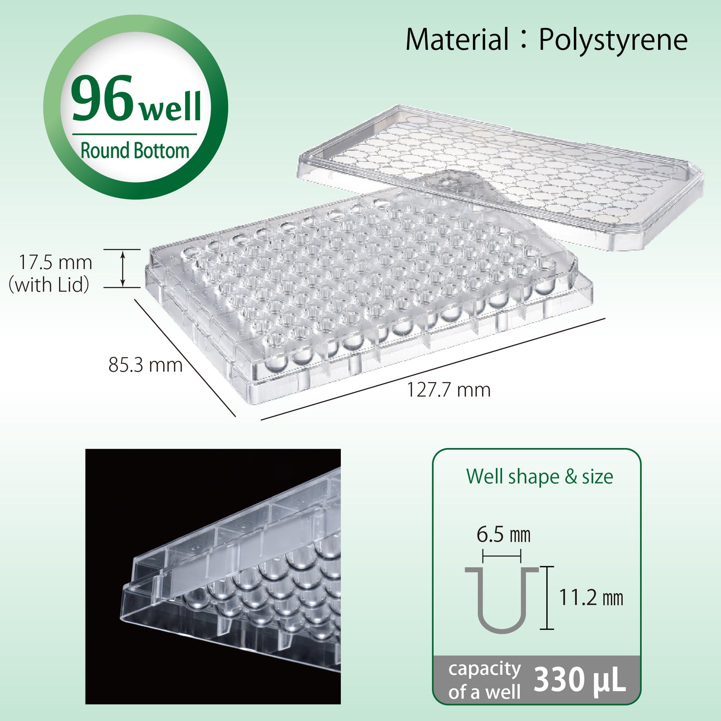Cell Culture Plate 96-well Round Bottom, Adherent Cell, Sterilized "197-96UCPS" (50 pieces)