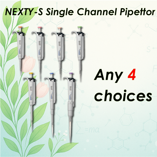 010503. Any 4 choices NEXTY-S Single Channel Pipettes set