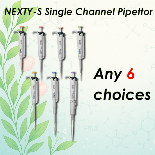 010505. Any 6 choices NEXTY-S Single Channel Pipettes set