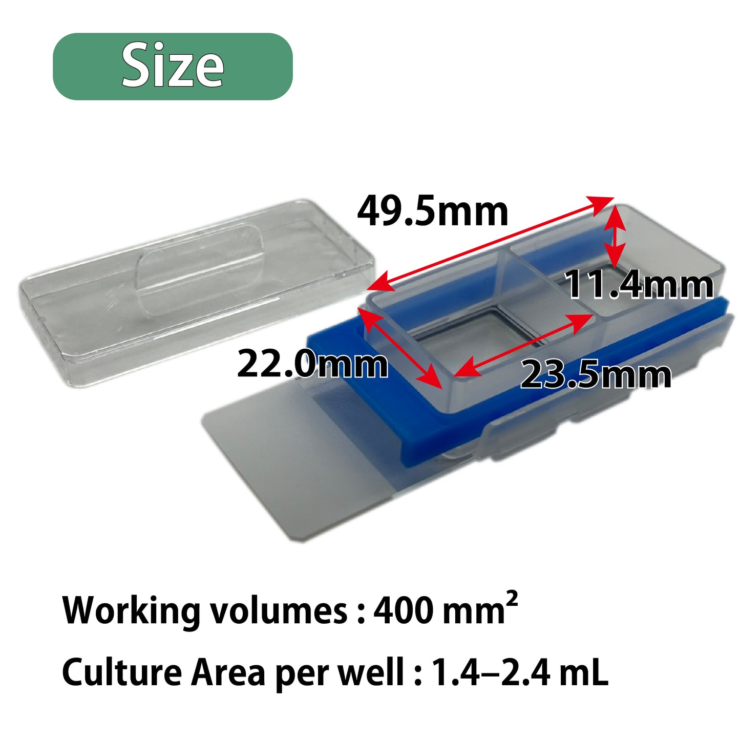 Slide & Chamber, 2-well, EOG-Sterilized "192-002" (10 pieces)
