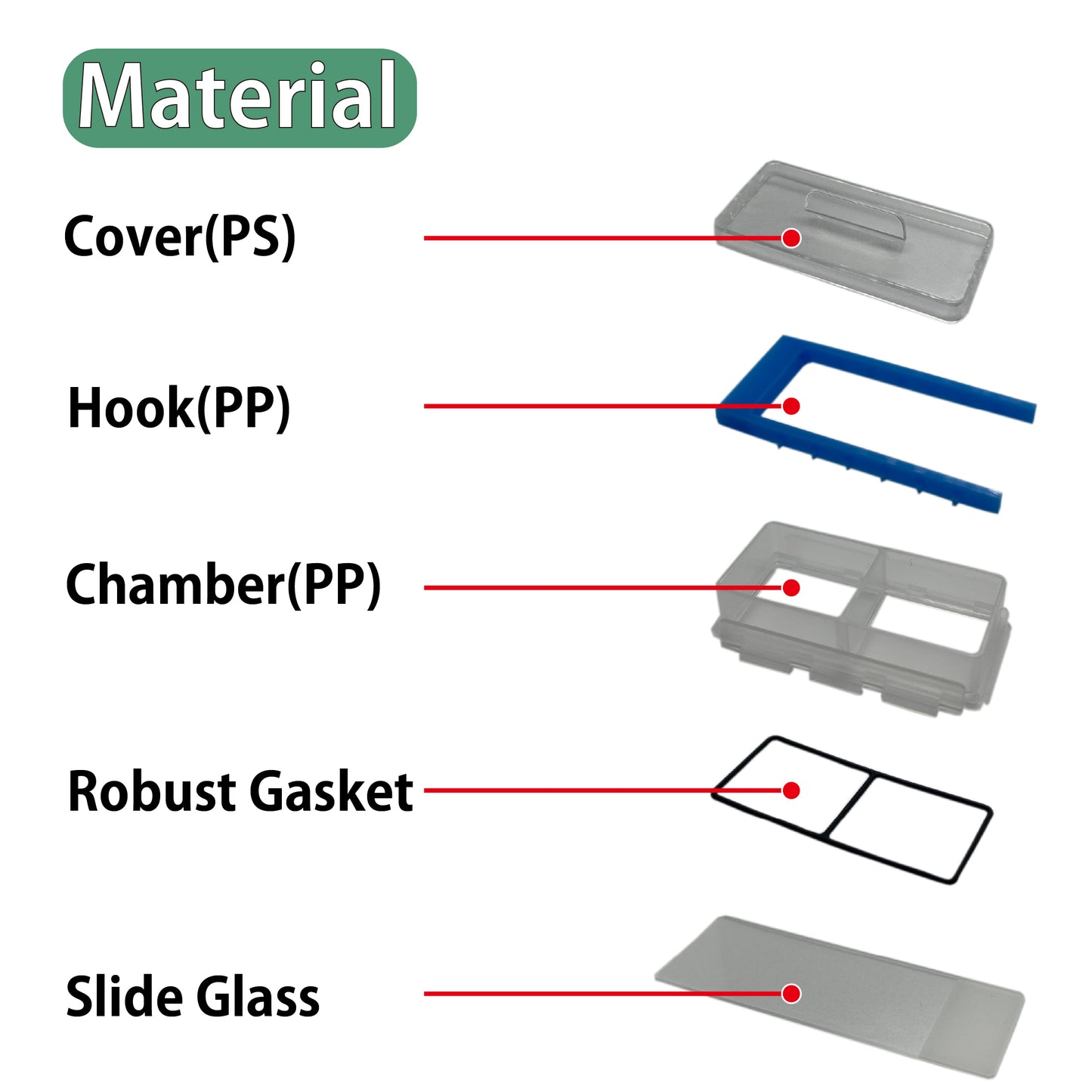 Slide & Chamber, 2-well, EOG-Sterilized "192-002" (10 pieces)
