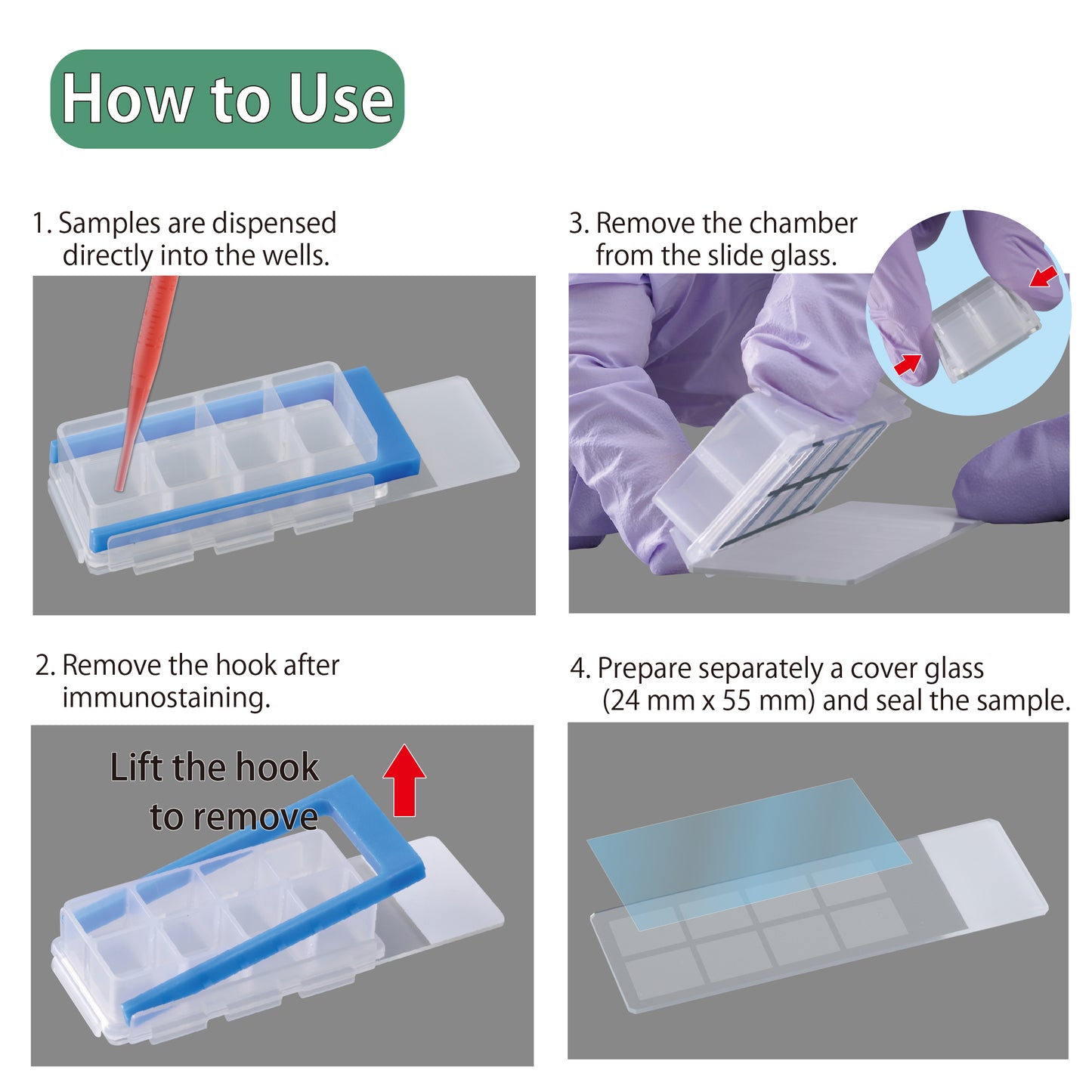 Slide & Chamber, 4-well, EOG-Sterilized "192-004" (10 pieces)