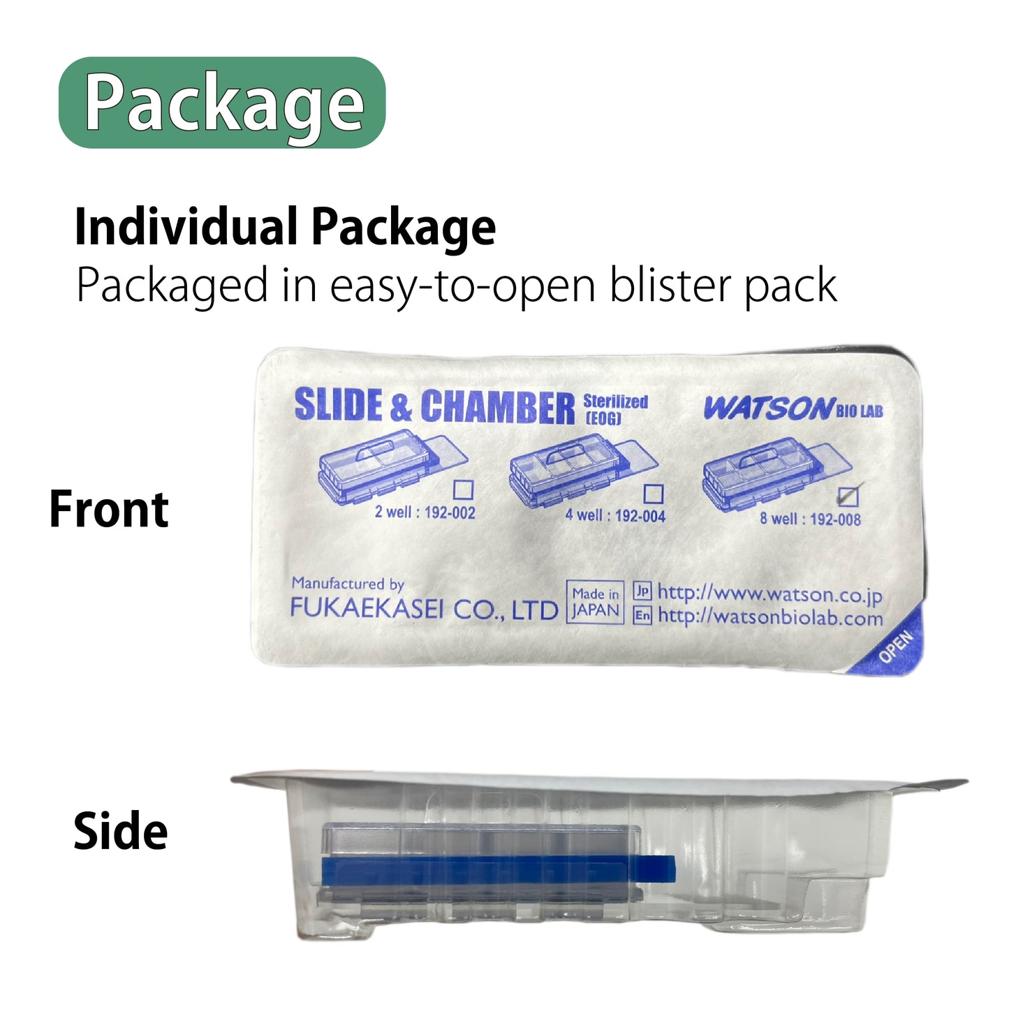 Slide & Chamber, 8-well, EOG-Sterilized "192-008" (10 pieces)