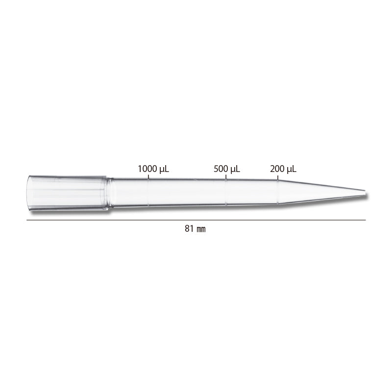 1000 µL, Long Tip, Graduated, 9mm Pitch, Refill Plate, Sterilized "122-806CS" (96 tips x 10 plates)