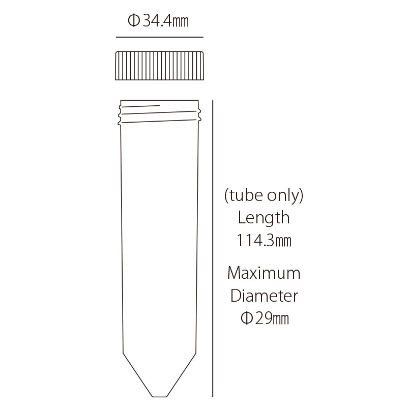 50 mL, Centrifuge Tube, Conical Bottom, White Cap "1342-050S" (24 pieces x 20 bags)