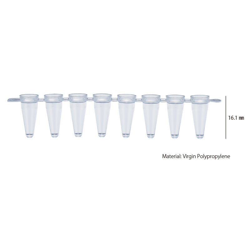 0.1 mL, 8-strip PCR Tube, Natural, tube only "137-338C" (120 strips)
