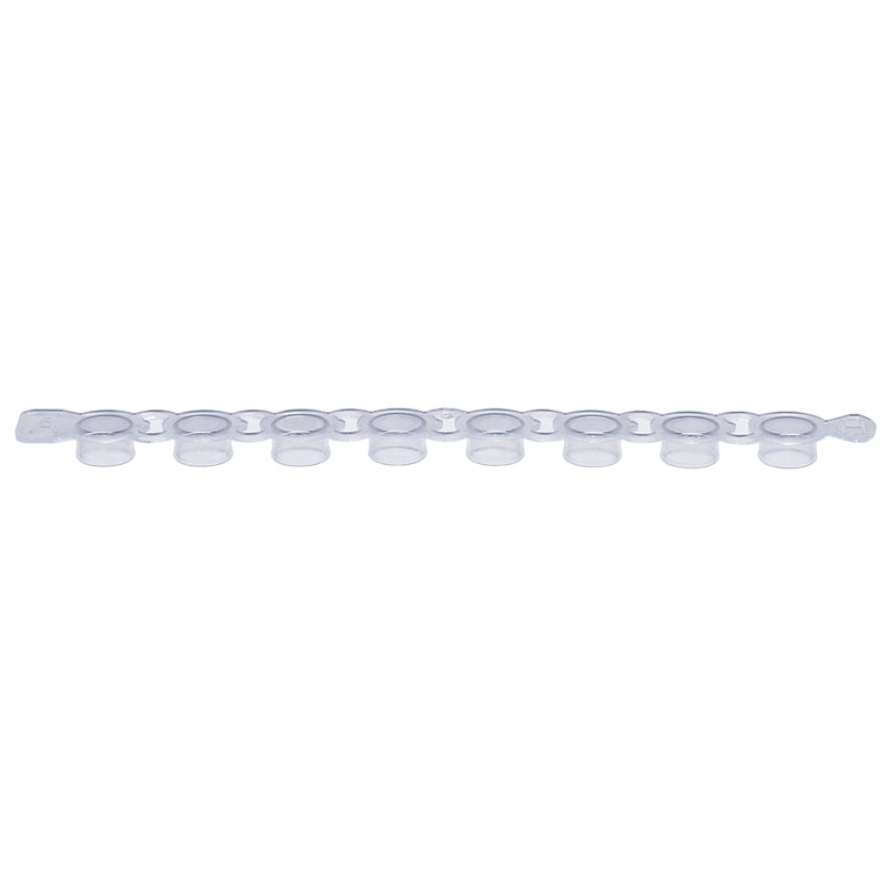 0.1 mL, 8-strip PCR Tube Cap with Flat Top, Natural "137-438C" (120 strips)