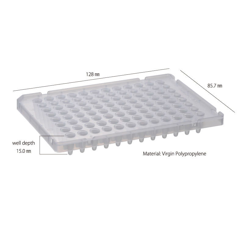 0.1 mL 96-well PCR Plate Half Skirted Natural "137-675C" (10 plates)