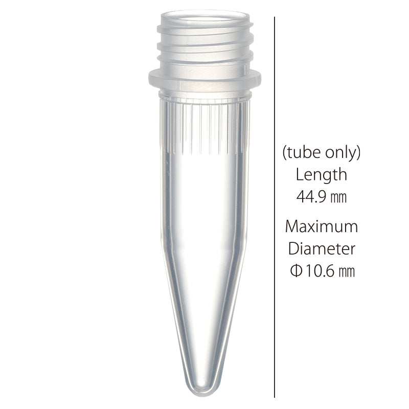 1.5 mL, Screwcap Tube, Conical Bottom, Tube Only "139-115-112C" (500 tubes)