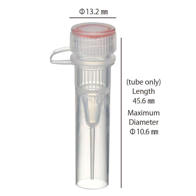 0.5 mL, Screwcap Tube, Self-standing, attached O-ring Loop Cap "1392-050-SS-LP-C" (500 tubes)