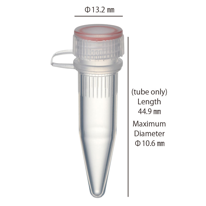 1.5 mL, Screwcap Tube, Conical Bottom, attached O-ring Loop Cap "1392-150-LP-C" (500 tubes)